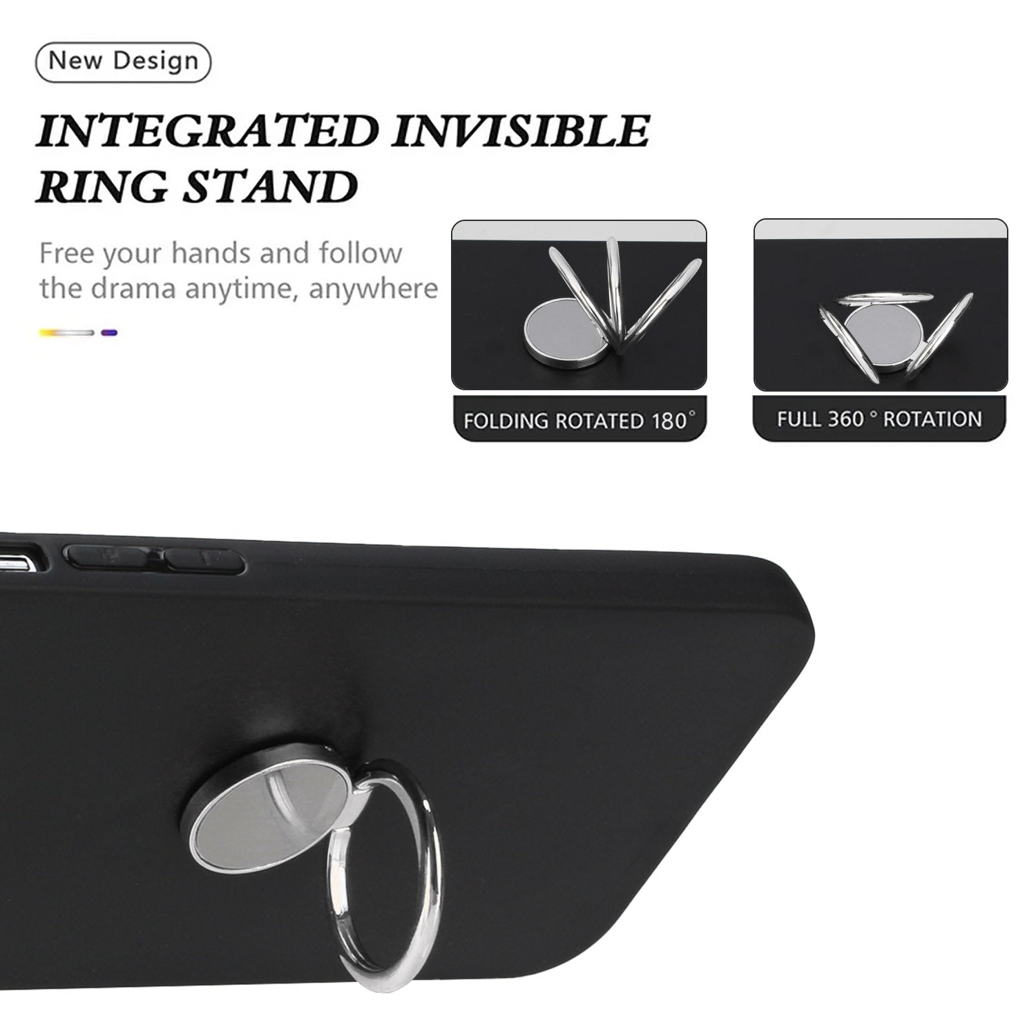 For Samsung Galaxy M55 5G Case TPU Drop Protection Cell Phone Cover with Ring Kickstand For Samsung Galaxy M55 5G Case TPU Drop Protection Cell Phone Cover with Ring Kickstand